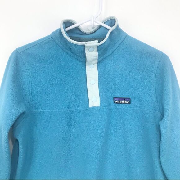 Patagonia Teal Blue Quarter Snap Micro Fleece Performance Layer Pullover - Picture 2 of 14